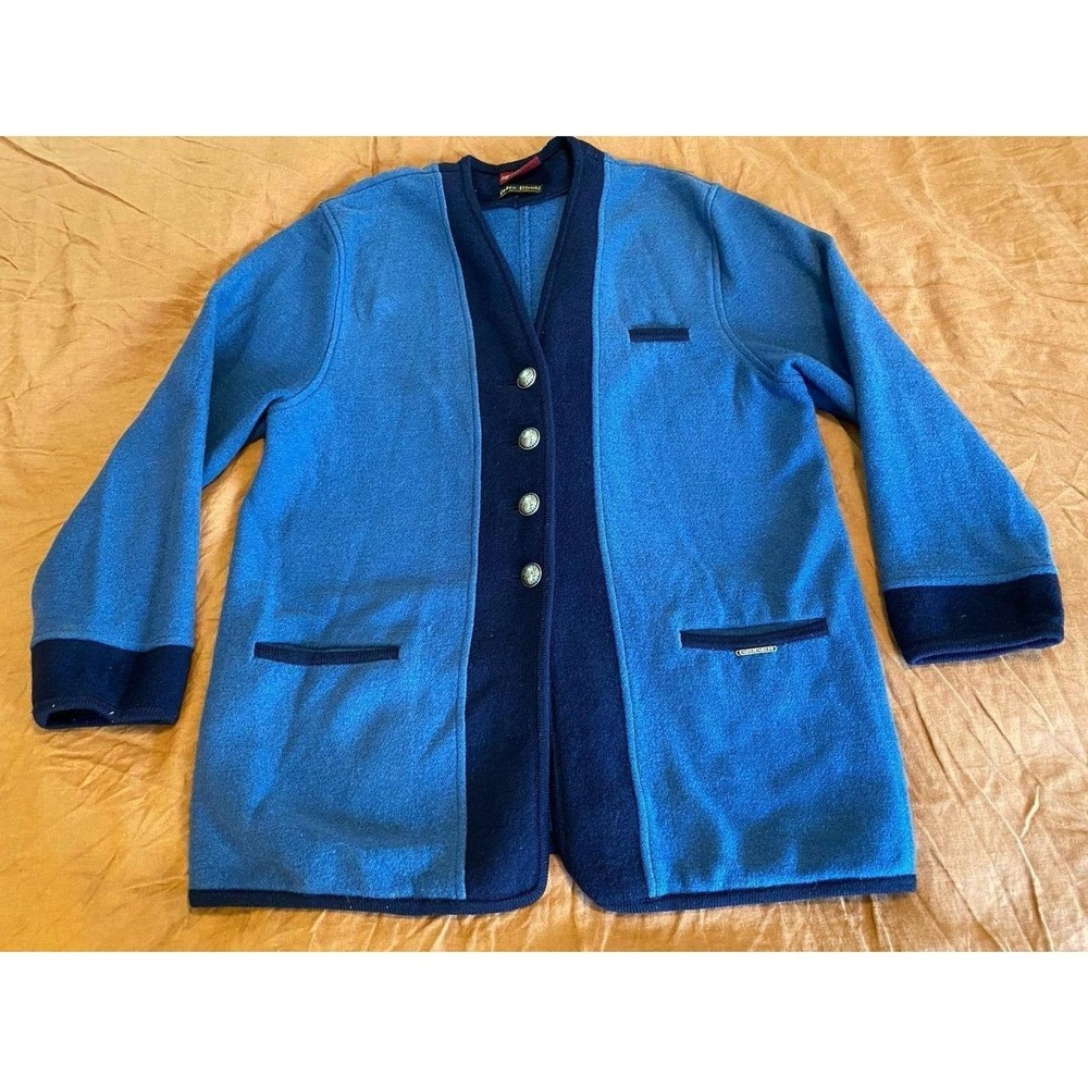 Geiger Austria Cardigan Sweater 40 Large Wool Preppy Core Vintage s57